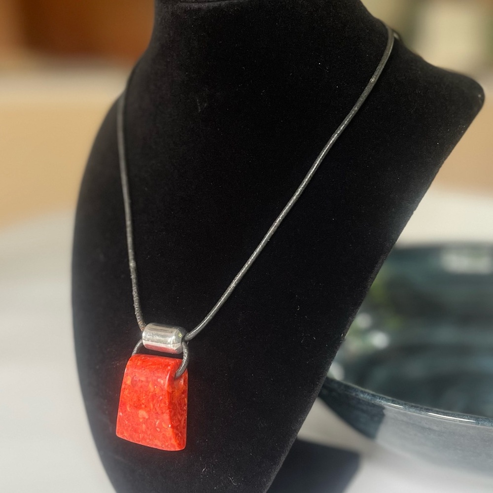 Silpada Red and Silver Necklace with Elegant Design